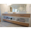 Corner Vanity/wash Basin with Cabinet Italian Wall Hung Countertop Open Shelf Bathroom Vanities Factory